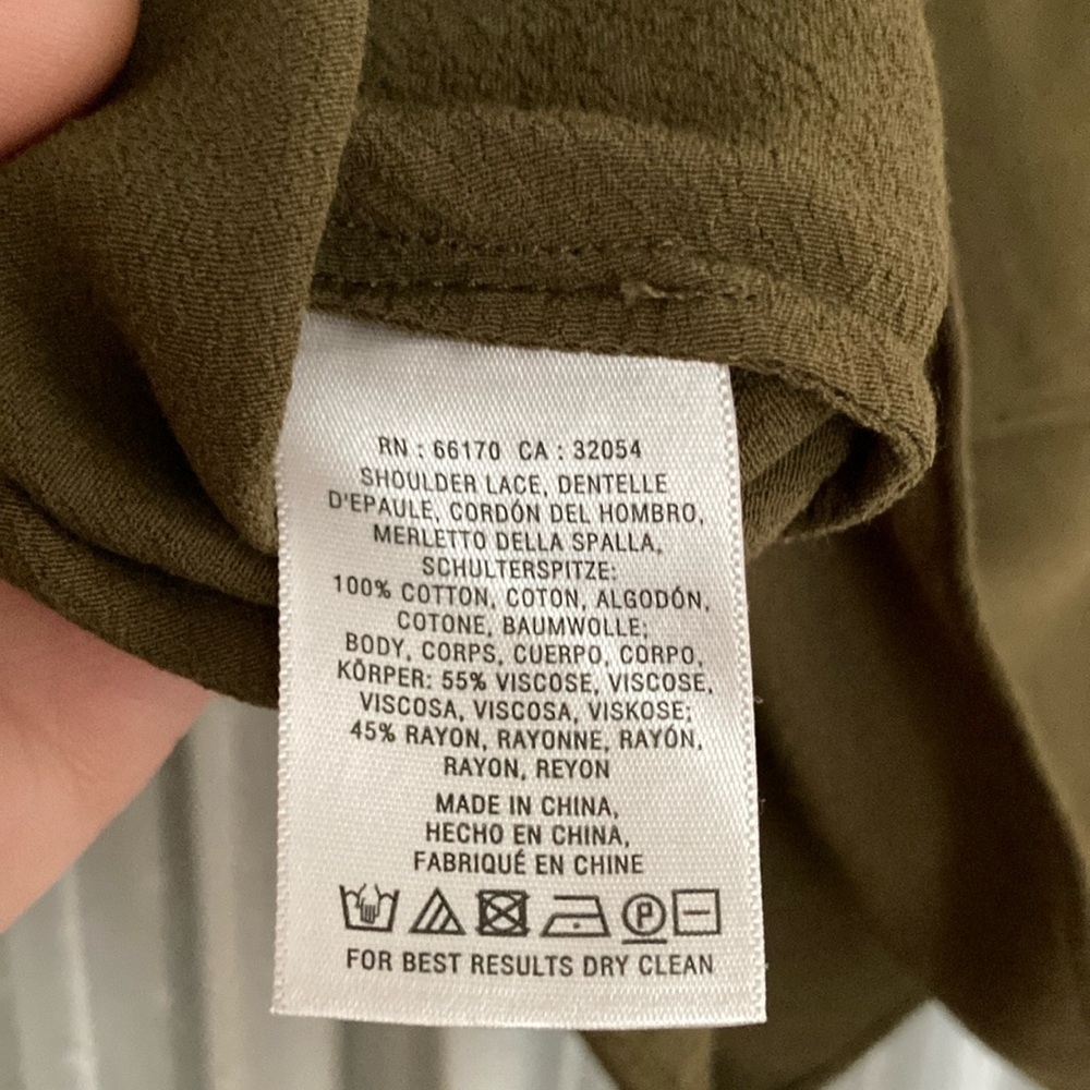 Anthropologie Olive Green Layered Tank Top - Picture 6 of 7